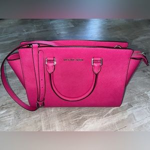 NEW Michael kits tote medium hot pink spacious crossbody strap